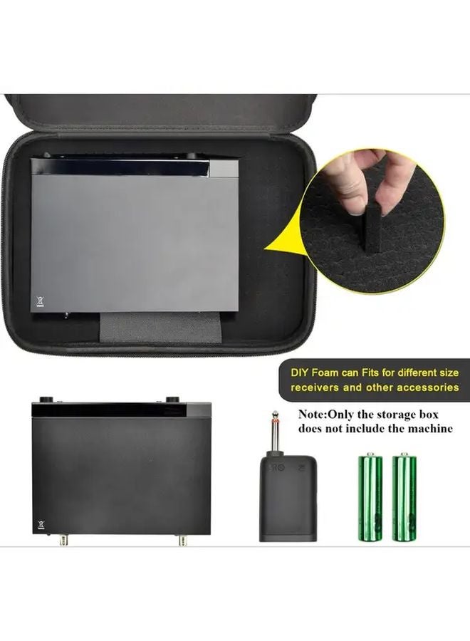 Black EVA Foam Storage Box For Wireless Microphone System With Carrying Handle - Image 3